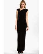 Calvin Klein Asymmetrical Neck Jersey Gown - Lyst
