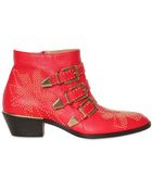 Chloé 45mm Susannah Studded Low Boots - Lyst