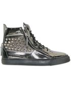 Giuseppe Zanotti Patent Mirror Metal Studded Sneakers - Lyst