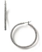 Lauren by Ralph Lauren Large Pave Hoop Earrings - Lyst