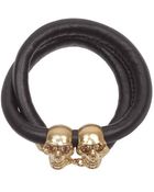 Alexander McQueen Twin Skull Double Wrap Bracelet - Lyst