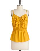 ModCloth V Drop Everything Top in Lemon - Lyst