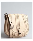 Oryany Sand Leather Reese Whip Stitched Saddle Bag - Lyst