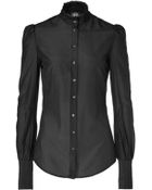 McQ by Alexander McQueen Black Sheer Blouse - Lyst