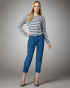 Theory Pleated Cropped Jeans - Lyst