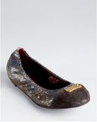 Marc By Marc Jacobs Embossed Python Ballerina Flats - Lyst