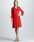 DKNY Banded Collar Shirt Waist Dress - Lyst