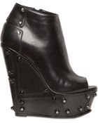 Gianmarco Lorenzi 150mm Studded Calfskin Open Toe Wedges - Lyst