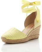 Schutz Anklewrap Espadrille Lime Green - Lyst