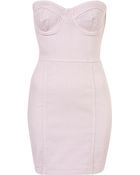 Topshop Lilac Denim Cup Bandeau Dress - Lyst
