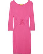 Catherine Malandrino Pleated Stretchjersey Dress - Lyst