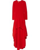 Michael Kors Asymmetric Stretch Woolcrepe Gown - Lyst