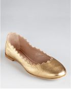 Chloé Flats Scalloped Ballerina - Lyst