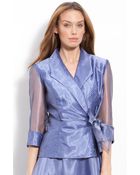 Alex Evenings Side Tie Organza Blouse - Lyst