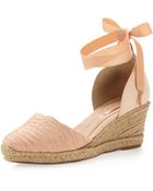 Schutz Ankle Wrap Espadrille Mahogany Rose - Lyst