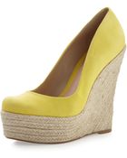 Schutz Anabela Nubuck Wedge Sunshine - Lyst
