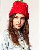 ASOS Collection Asos Strawberry Knitted Beanie Hat - Lyst