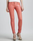 Bleu Lab Detour Reversible Denim Leggings Cantaloupe - Lyst