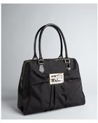 Fendi Black Zucca Canvas Mia Zip Tote - Lyst