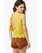 Nasty Gal Scalloped Cutout Tank Chartreuse - Lyst