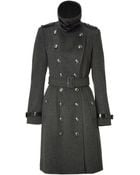 Burberry Dark Charcoal Duncannon Coat - Lyst