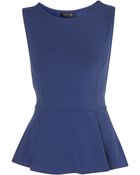 Topshop Sleeveless Peplum Top - Lyst