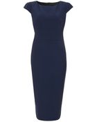 Paul Smith Black Label Blue Capped Sleeve Shift Dress - Lyst