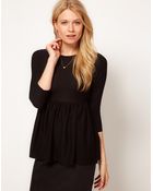 ASOS Collection Asos Crepe Empire Peplum - Lyst