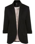 Topshop Ponte Rolled Sleeve Blazer - Lyst