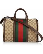 Gucci Vintage Web Boston Monogrammed Canvas Tote - Lyst