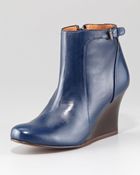 Lanvin Wedge Ankle Boot Blue - Lyst
