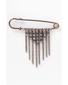Natasha Couture Burnished Safety Pin Brooch - Lyst