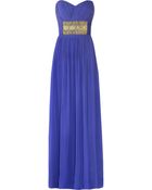 Notte By Marchesa Strapless Embellished Silkchiffon Gown - Lyst