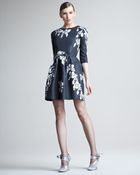 Oscar de la Renta Bijoux Printed Silk Dress - Lyst