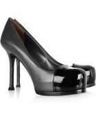 Saint Laurent Tribtoo Leather and Patent Pumps - Lyst