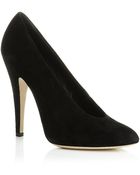 Casadei Throat Suede Court Shoe - Lyst
