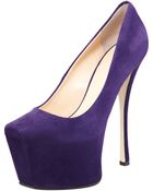 Giuseppe Zanotti Exaggerated Platform Suede Pump - Lyst