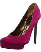 Lanvin Crystalsole Satin Platform Pump - Lyst