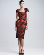 Zac Posen Peony Jacquard Peplum Dress - Lyst