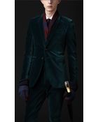 Burberry Prorsum Skinny Fit Velvet Jacket - Lyst