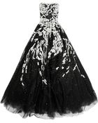Marchesa Embroidered Silk Tulle Gown - Lyst