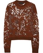 Alexander Wang Mesh Burnout Effect Wool Blend Sweater - Lyst