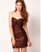 Tfnc Bandeau Sweetheart Sequin Dress - Lyst