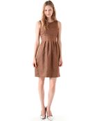 Lela Rose Metallic Sheath Dress - Lyst