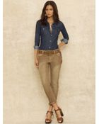 Ralph Lauren Blue Label Hylton Cropped Skinny Pant - Lyst