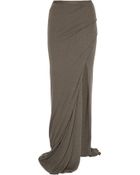 Rick Owens Lilies Split Jersey Maxi Skirt - Lyst