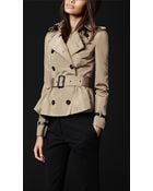 Burberry Prorsum Cropped Peplum Trench Coat - Lyst