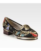 Jason Wu Brocade and Metallic Leather Stacked Loafers - Lyst