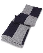 Brooks Brothers Wool Chunky Cable Colorblock Scarf - Lyst