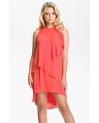 BCBGMAXAZRIA Ruffle Chiffon Dress - Lyst